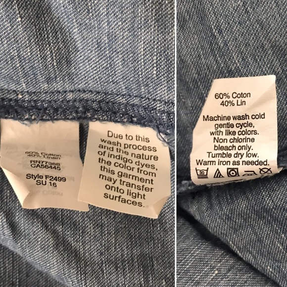 Madewell Chambray Denim Tie Knot Front Button up Top - Picture 7 of 8